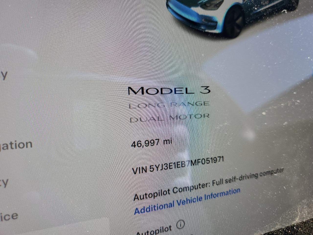 5YJ3E1EB7MF051971 2021 Tesla Model 3