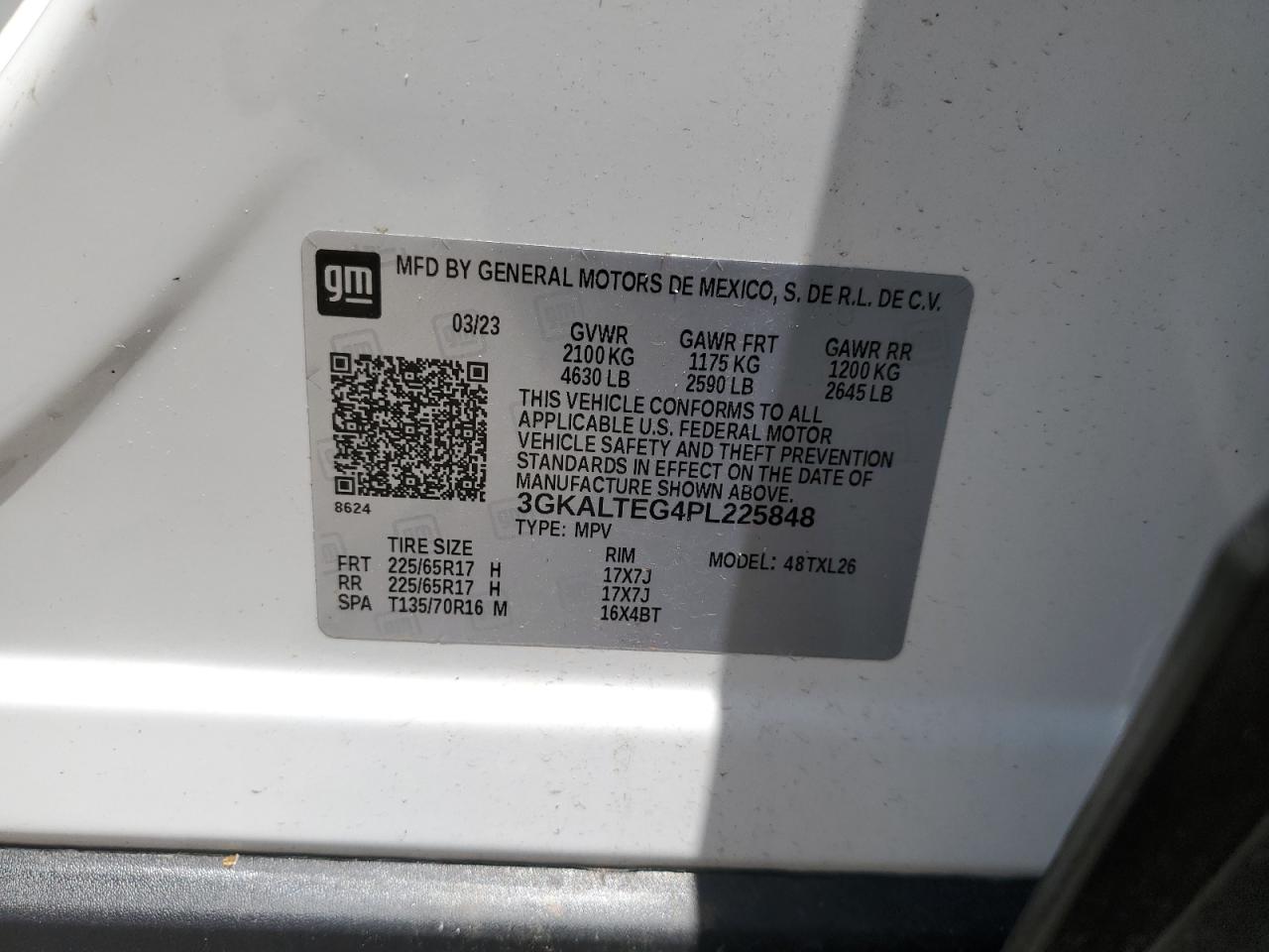 3GKALTEG4PL225848 2023 GMC Terrain Sle