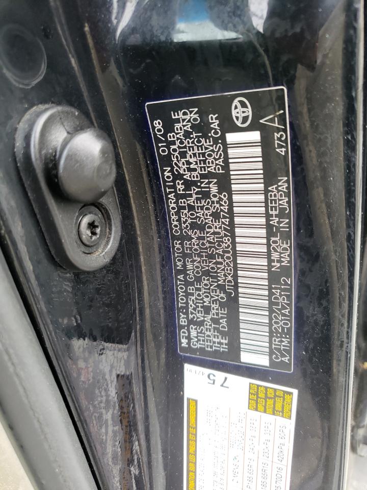 JTDKB20U387747466 2008 Toyota Prius