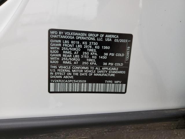 2023 Volkswagen Atlas Se VIN: 1V2KR2CA3PC543509 Lot: 57098484