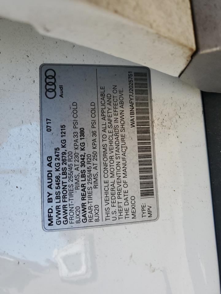 WA1BNAFY7J2025751 2018 Audi Q5 Premium Plus