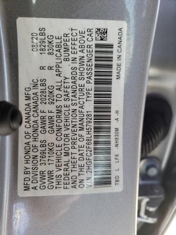 2020 Honda Civic Lx VIN: 2HGFC2F68LH579281 Lot: 54280194