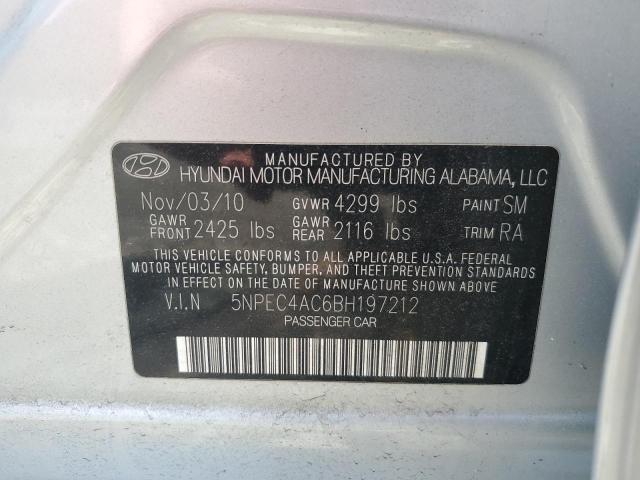 2011 Hyundai Sonata Se VIN: 5NPEC4AC6BH197212 Lot: 54224804