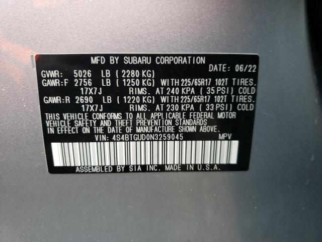 2022 SUBARU OUTBACK WI - 4S4BTGUD0N3259045