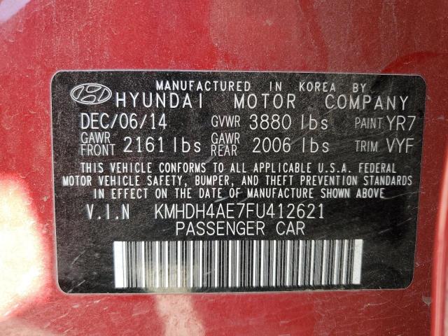 2015 Hyundai Elantra Se VIN: KMHDH4AE7FU412621 Lot: 53619854