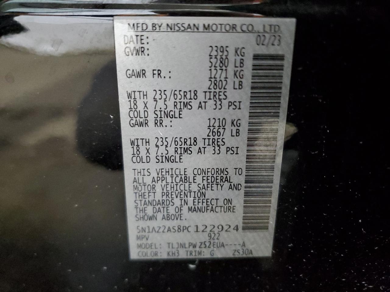 5N1AZ2AS8PC122924 2023 Nissan Murano S