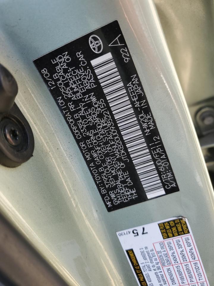 JTDKB20U093522155 2009 Toyota Prius