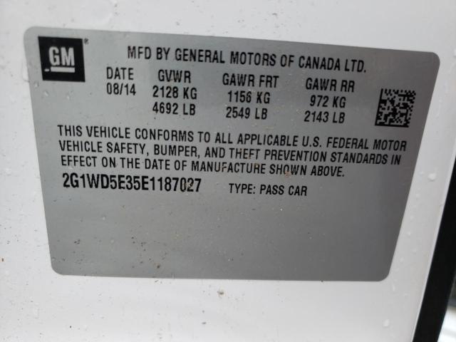 2014 Chevrolet Impala Limited Police VIN: 2G1WD5E35E1187027 Lot: 56423374