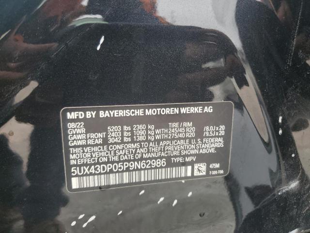 2023 BMW X3 Sdrive30I VIN: 5UX43DP05P9N62986 Lot: 56824304