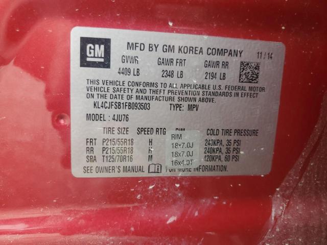 2015 BUICK ENCORE CON - KL4CJFSB1FB093503