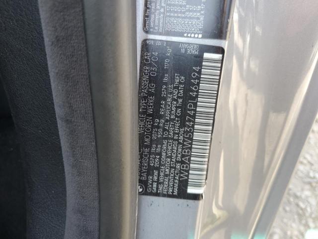 2004 BMW 330 Ci VIN: WBABW53474PL46494 Lot: 54406104