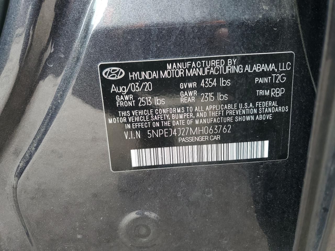 5NPEJ4J27MH063762 2021 Hyundai Sonata Sel Plus