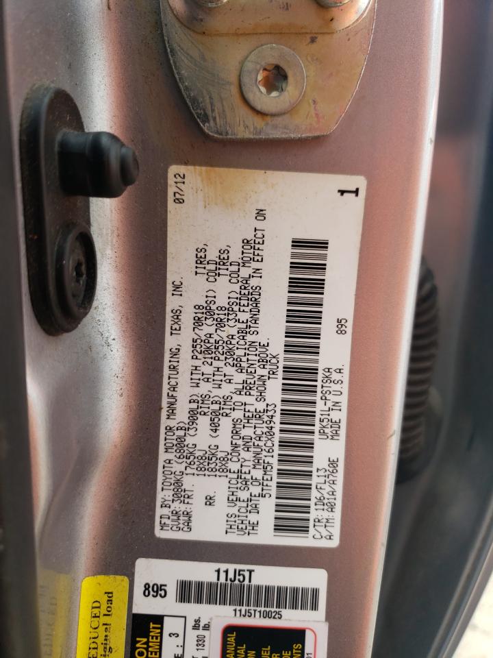 5TFEM5F16CX049433 2012 Toyota Tundra Crewmax Sr5