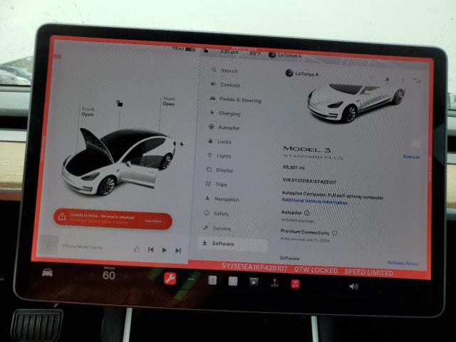 2019 Tesla Model 3 VIN: 5YJ3E1EA1KF425107 Lot: 56566694