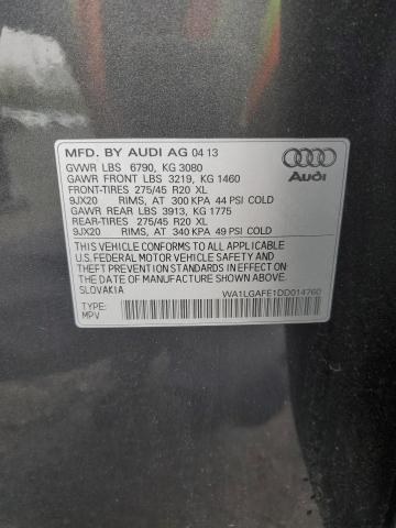 2013 Audi Q7 Premium Plus VIN: WA1LGAFE1DD014760 Lot: 53659994