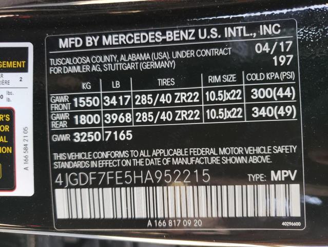 2017 Mercedes-Benz Gls 63 Amg 4Matic VIN: 4JGDF7FE5HA952215 Lot: 56864944