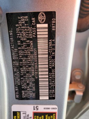 2018 TOYOTA CAMRY L - 4T1B11HK8JU569931