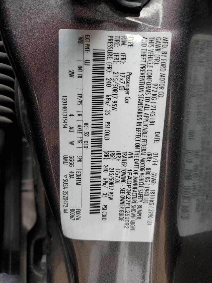 1FADP3K27EL259092 2014 Ford Focus Se