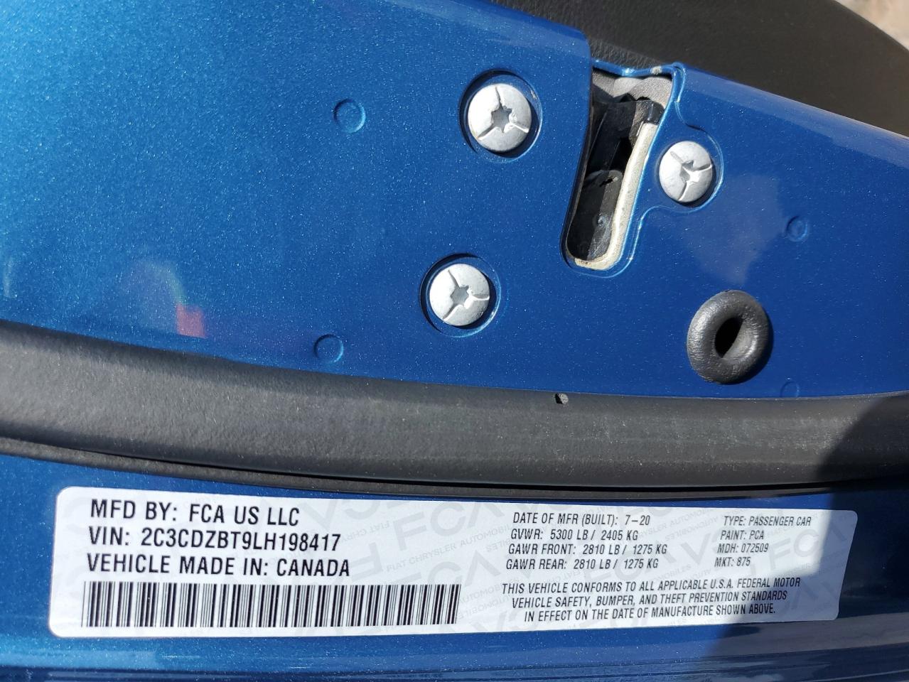 2C3CDZBT9LH198417 2020 Dodge Challenger R/T