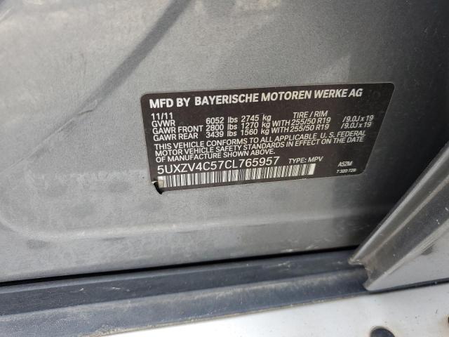 2012 BMW X5 xDrive35I VIN: 5UXZV4C57CL765957 Lot: 54038574