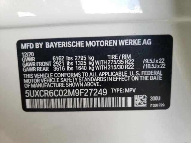 VIN 5UXCR6C02M9F27249 2021 BMW X5, Xdrive40I no.12