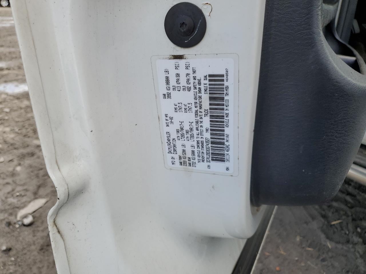 3D7KU28D83G743527 2003 Dodge Ram 2500 St