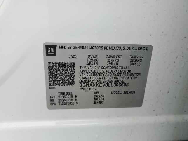 2020 Chevrolet Equinox Lt VIN: 3GNAXKEV3LL306608 Lot: 56691774