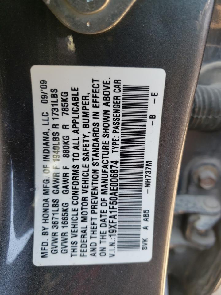 19XFA1F50AE006874 2010 Honda Civic Lx