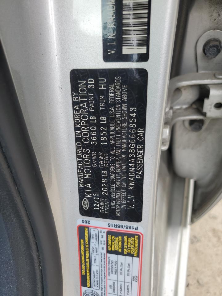 KNADM4A38G6668543 2016 Kia Rio Lx