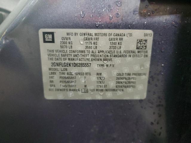 2013 Chevrolet Equinox Ltz VIN: 2GNFLGEK1D6285557 Lot: 55900784