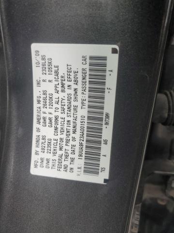 2010 Acura Tl VIN: 19UUA9F23AA001510 Lot: 54774824