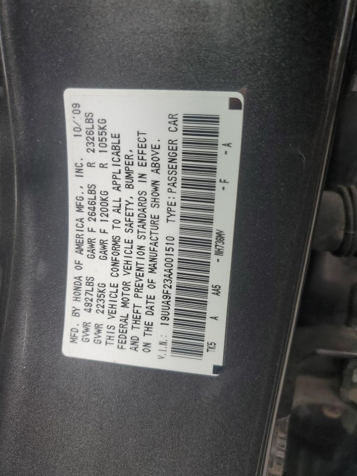 19UUA9F23AA001510 2010 Acura Tl