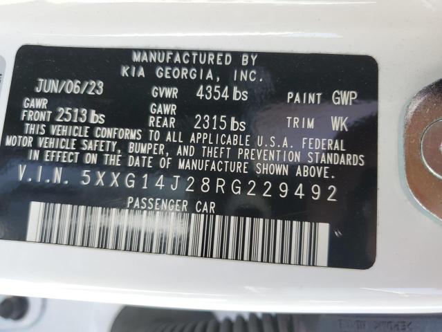 2024 Kia K5 Lxs VIN: 5XXG14J28RG229492 Lot: 54844684