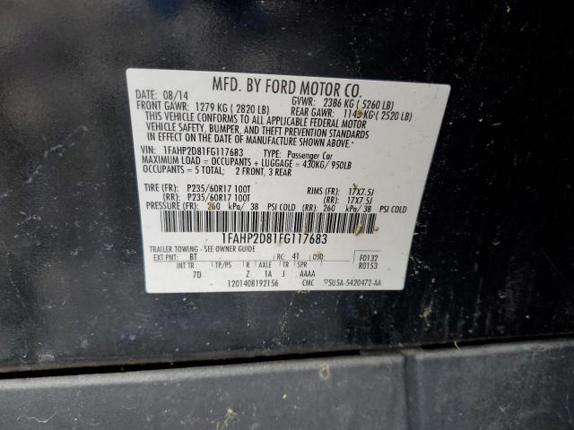 2015 Ford Taurus Se VIN: 1FAHP2D81FG117683 Lot: 53500084