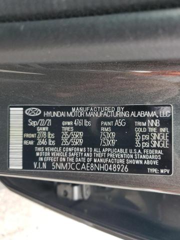 2022 Hyundai Tucson Sel VIN: 5NMJCCAE8NH048926 Lot: 55861164