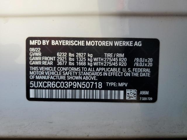 2023 BMW X5 xDrive40I VIN: 5UXCR6C03P9N50718 Lot: 55636344