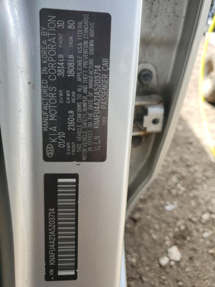 KNAFU4A21A5203714 2010 Kia Forte Ex