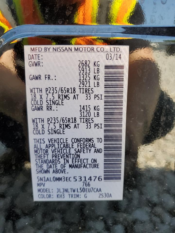 5N1AL0MM3EC531476 2014 Infiniti Qx60