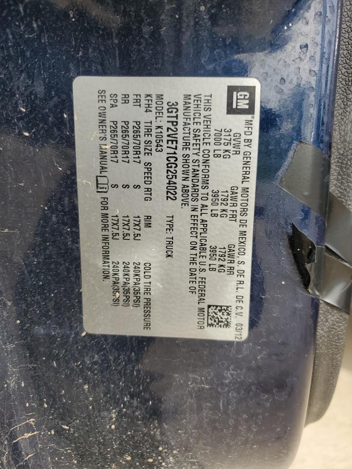 3GTP2VE71CG254022 2012 GMC Sierra K1500 Sle