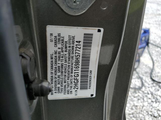 2008 Honda Civic Lx VIN: 2HGFG11698H577214 Lot: 54186214