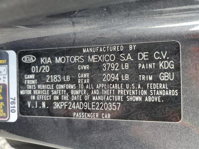 2020 Kia Forte Fe VIN: 3KPF24AD9LE220357 Lot: 54578934