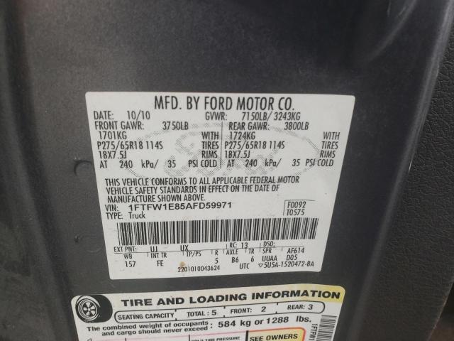 1FTFW1E85AFD59971 | 2010 Ford f150 supercrew