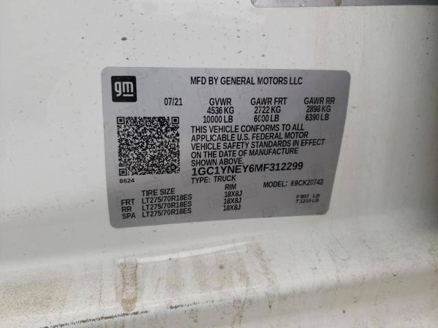 2021 Chevrolet Silverado K2500 Heavy Duty Lt VIN: 1GC1YNEY6MF312299 Lot: 55203614