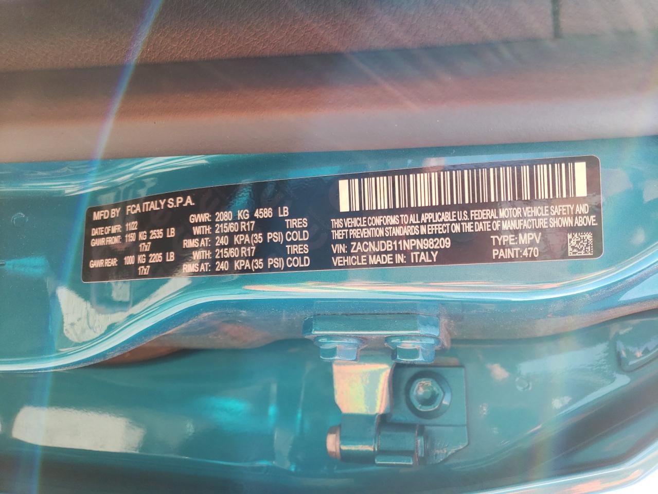 ZACNJDB11NPN98209 2022 Jeep Renegade Latitude