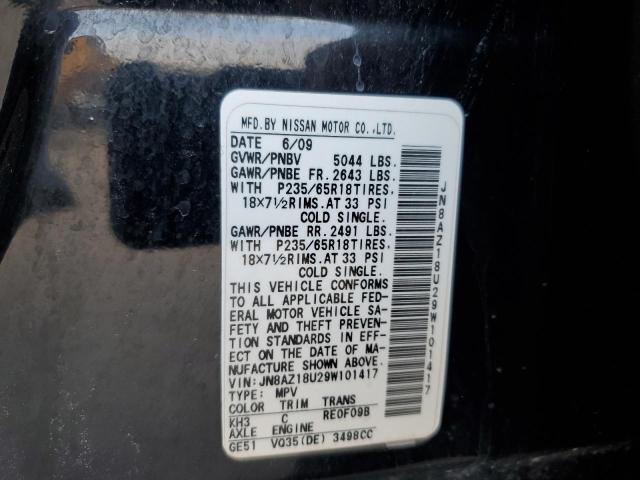 2009 Nissan Murano S VIN: JN8AZ18U29W101417 Lot: 53769414