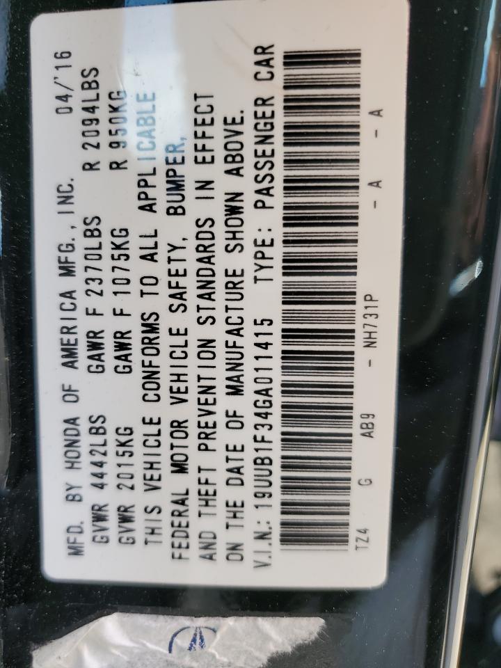 19UUB1F34GA011415 2016 Acura Tlx