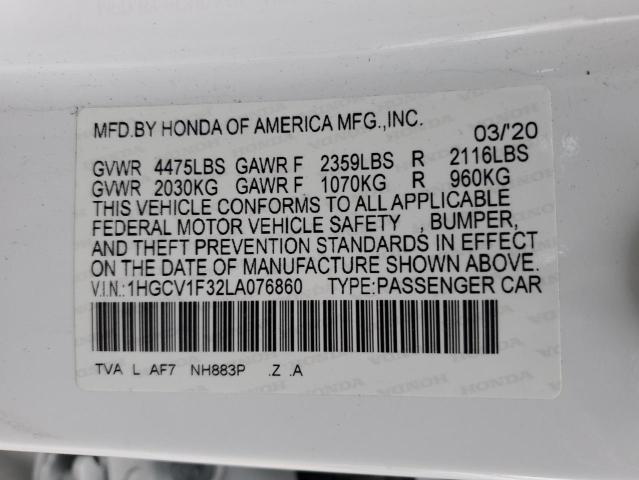 1HGCV1F32LA076860 Honda Accord SPO 13