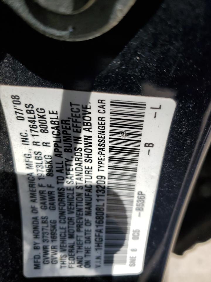 1HGFA16808L113209 2008 Honda Civic Ex
