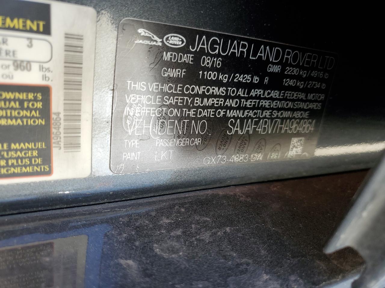 SAJAF4BV7HA964864 2017 Jaguar Xe R - Sport