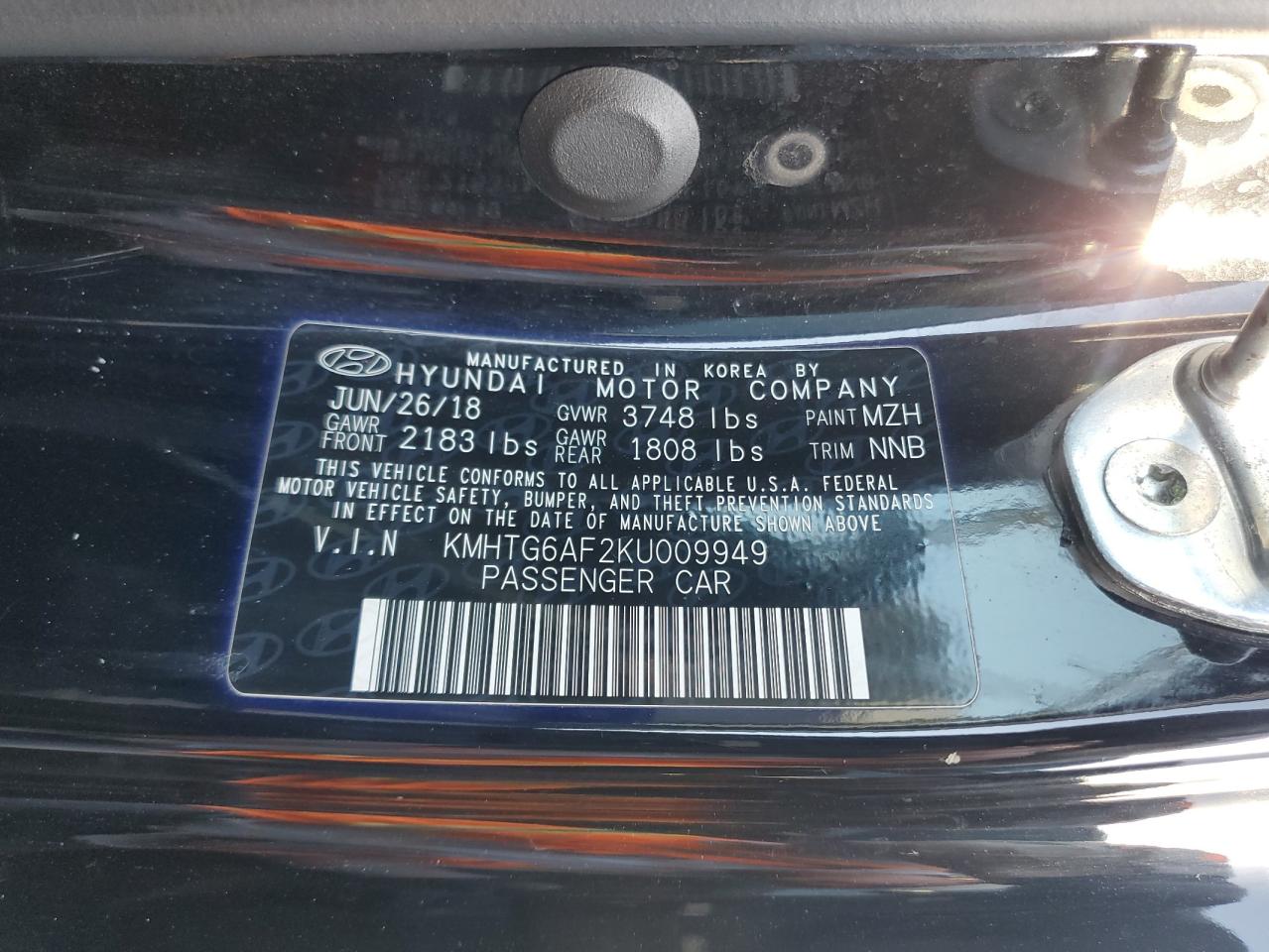 KMHTG6AF2KU009949 2019 Hyundai Veloster Base